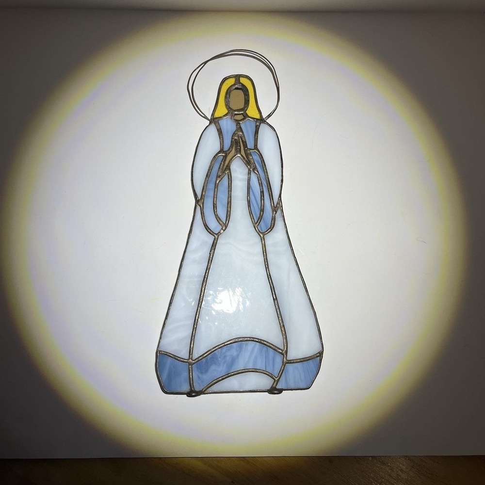 Handmade Stained Glass Angel Religious Christian Christmas Art Sun Catcher